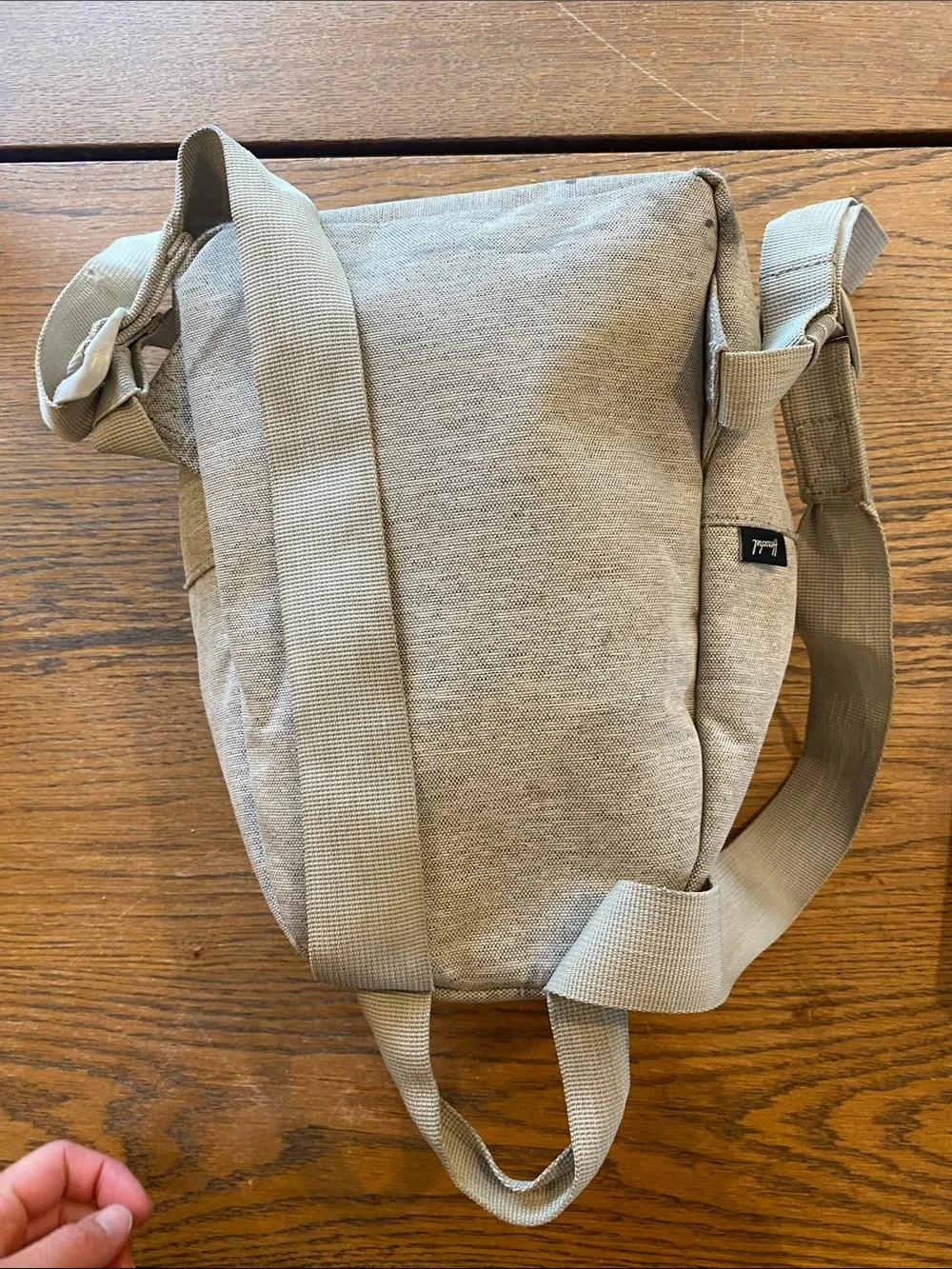 Herschel Supply Company Small Light Gray Backpack with Red Zipper Accent